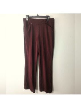 Roz & Ali Burgundy Straight Leg Women's Pants